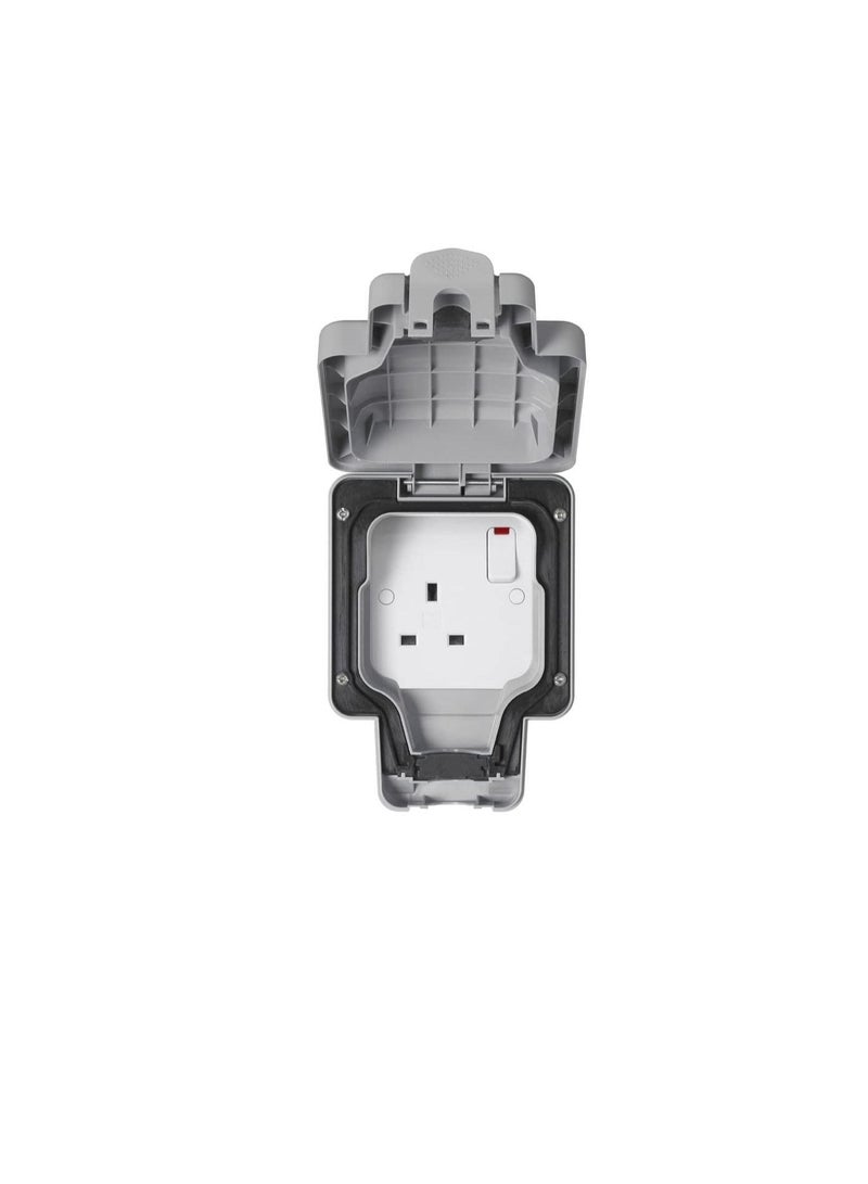 MK Masterseal Plus K56486GRY 13 amp 1-Gang Switched Socket  - Image 2