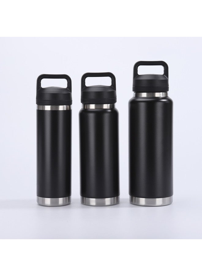 Black Wow Version Of The Same Stanley Thermos Cup, 304 Stainless Steel Sports Water Bottle, Direct Drinking Double-lid Vacuum Space Bottle