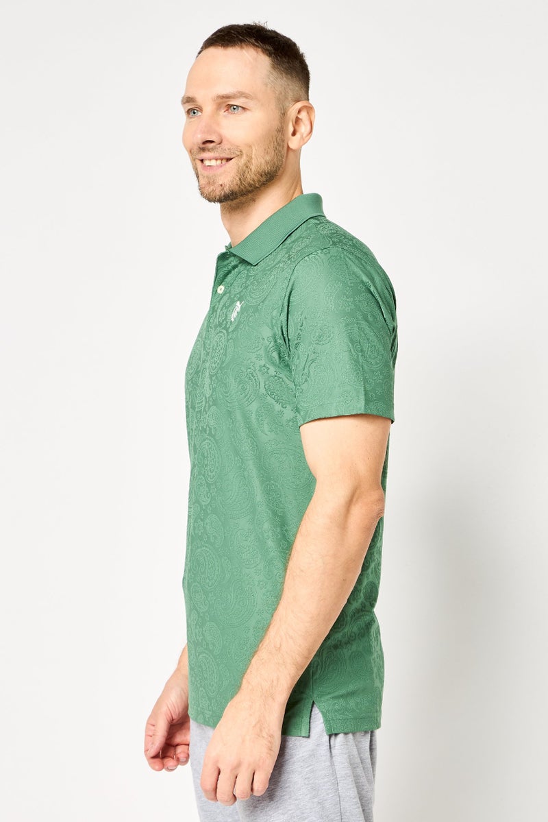 PUMA Men Sportswear Fit Short Sleeve Outdoor Polo, Green - Image 3