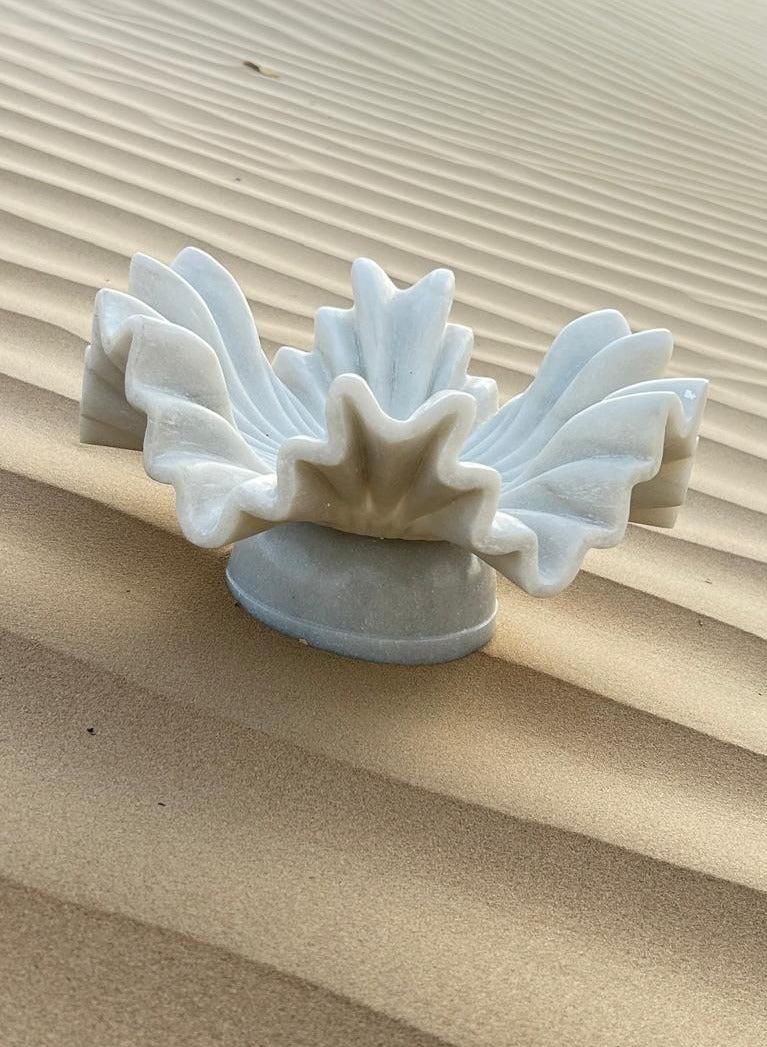 Tohfa Luxe TohfaLuxe Eira Carved Marble Decorative Centerpiece with Base  - Image 2