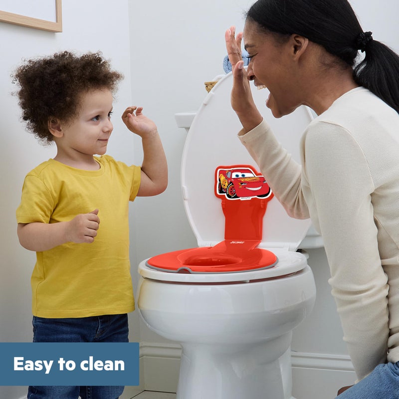 Bright Starts Disney Baby Cars Lightning McQueen Flip & Sit Potty Training Seat, Attaches to Toilet Securely, Space Saving Design Fits Most Toilets, Easy to Clean - Image 5