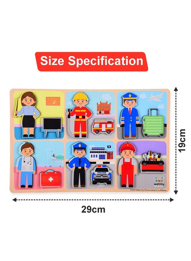 Webby Our Profession Wooden Puzzle | Baby Puzzle for 2-4 Years Old Toddlers | Learning Puzzle Toys for Pre School and Montessori Kids - Image 5