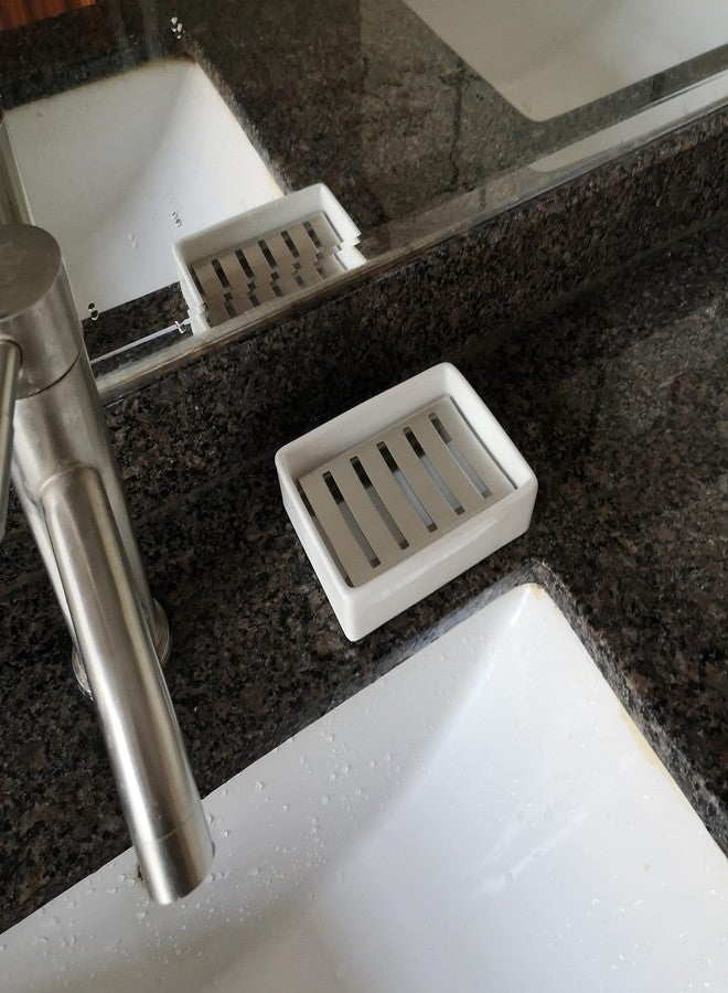 Passionier Ceramic Soap Dish Stainless Steel Soap Holder for Bathroom and Shower Double Layer Draining Soap Box - Image 5
