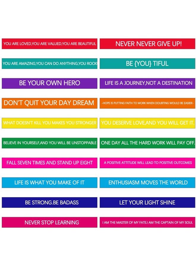 Sumind 60 Pieces Motivational Quote Rubber Wristbands Colored Inspirational Silicone Bracelets Stretch Unisex Wristbands for Women Men Gifts, 20 Styles - Image 2