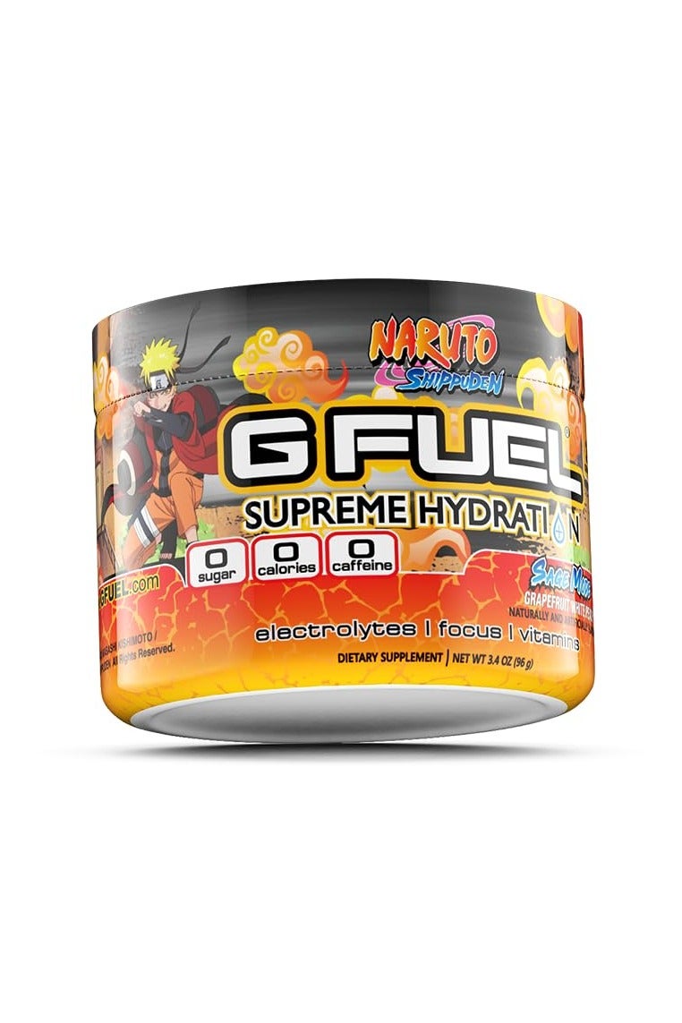 جي فيول مسحوق إلكتروليتات ناروتو سيج مود من جي فيول، مزيج من الماء للترطيب والطاقة والتركيز، خالٍ من السكر، مكمل غذائي خالٍ من الكافيين مع معادن أساسية، بنكهة الجريب فروت والخوخ الأبيض، 3.3 أونصة (30 حصة) - Image 1