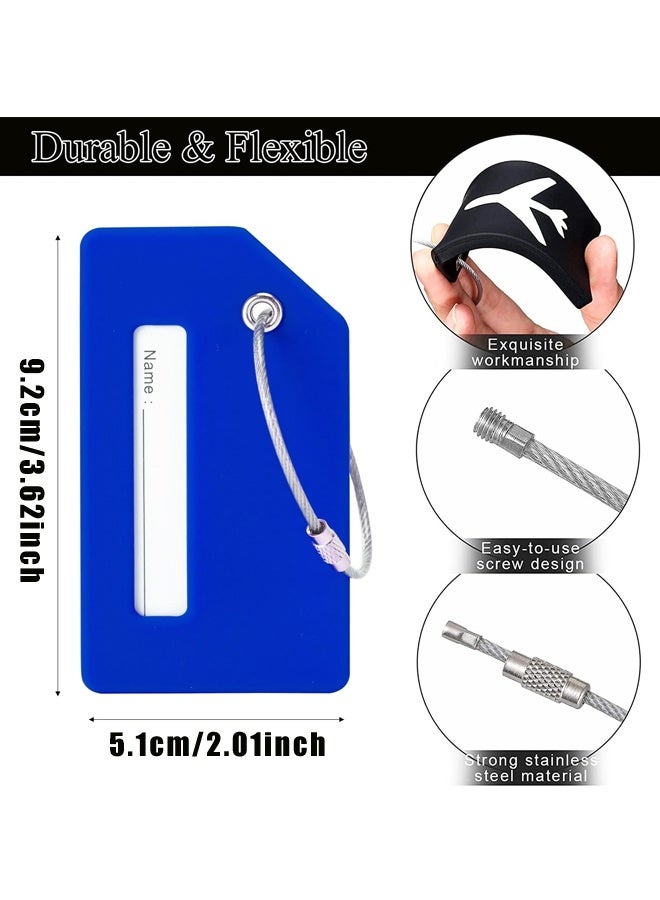 6 حزمة السيليكون علامات الأمتعة للحقائب لتحديد الأمتعة بسرعة حقيبة اليد حقائب السفر (أزرق) - Image 2