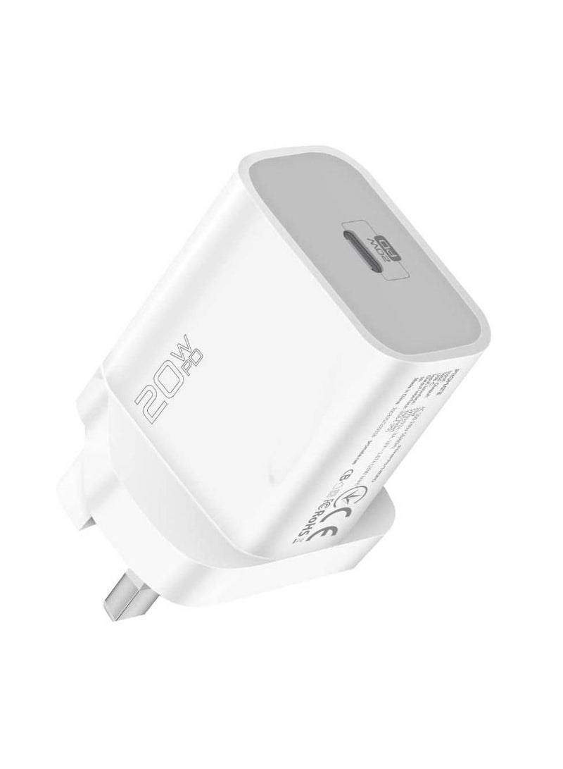 شاحن USB-C بقوة 20 واط مع توصيل للطاقة ، محول جداري سريع الشحن من النوع C فائق الصغر مع توصيل طاقة USB-C لأجهزة iPhone 12/12 Mini / 12 Pro / 12 Pro Max ، iPad Pro - Image 1