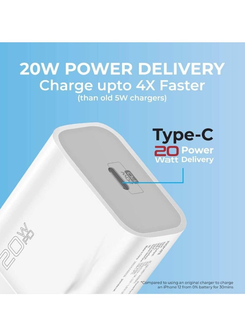 شاحن USB-C بقوة 20 واط مع توصيل للطاقة ، محول جداري سريع الشحن من النوع C فائق الصغر مع توصيل طاقة USB-C لأجهزة iPhone 12/12 Mini / 12 Pro / 12 Pro Max ، iPad Pro - Image 2