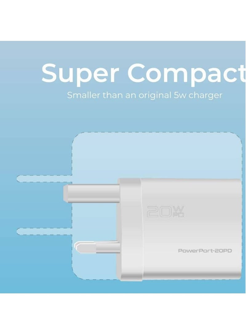شاحن USB-C بقوة 20 واط مع توصيل للطاقة ، محول جداري سريع الشحن من النوع C فائق الصغر مع توصيل طاقة USB-C لأجهزة iPhone 12/12 Mini / 12 Pro / 12 Pro Max ، iPad Pro - Image 3