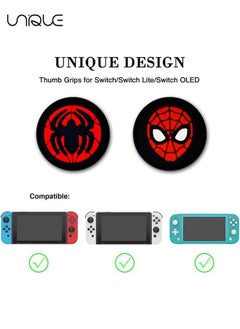 Unique 4Pcs for Nintendo Switch Thumb Grips Cute Cartoon Anime Design 3D Silicone Joystick Caps Joycon Controller Button Covers for Nintendo Switch/OLED/Switch Lite for Boys Girls Kids Teens（Spider）  - Image 2