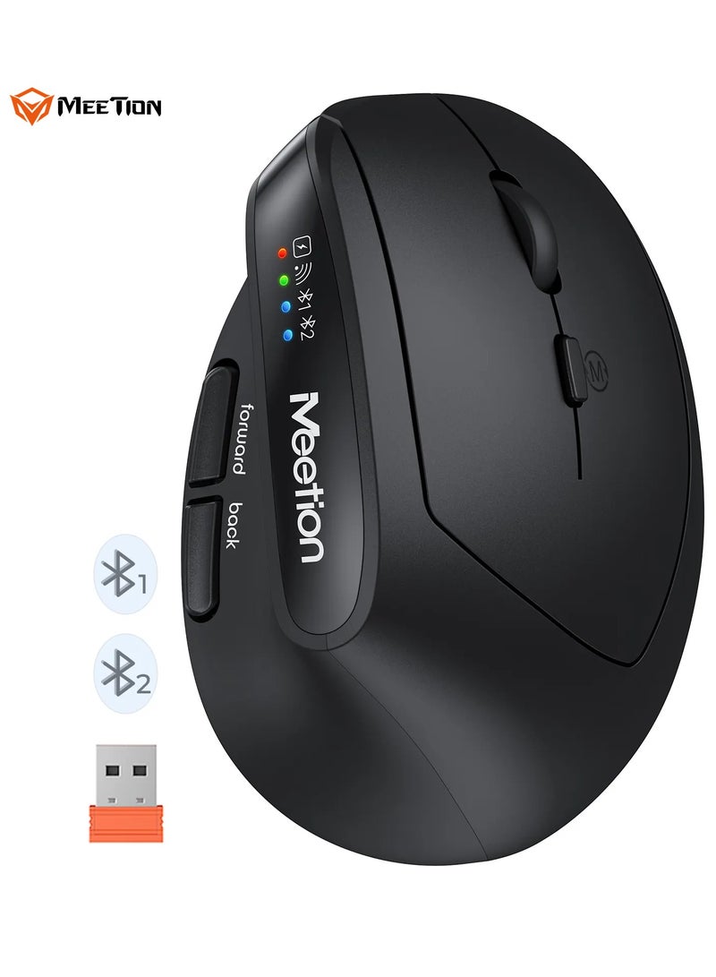 MEETION 2.4g & Bluetooth Dual-Mode Ergonomic Mouse BTM008 Ergonomic Prowess Enhanced Efficiency Multifaceted Connectivity - Image 1