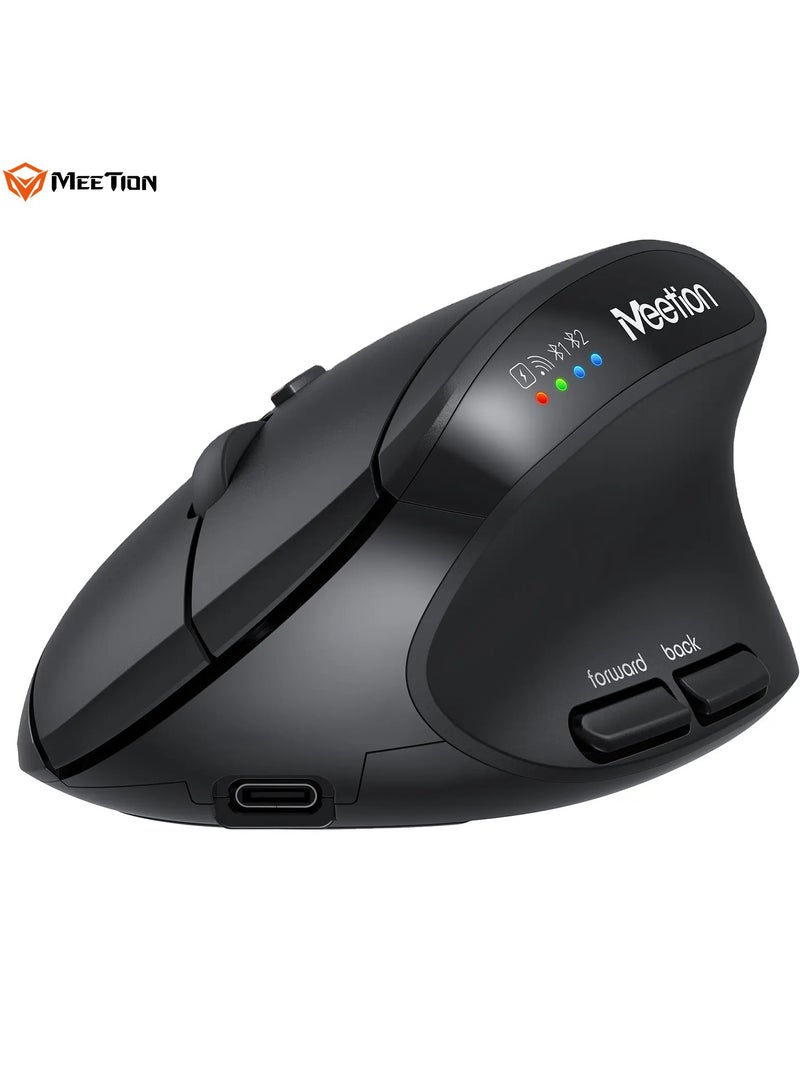 MEETION 2.4g & Bluetooth Dual-Mode Ergonomic Mouse BTM008 Ergonomic Prowess Enhanced Efficiency Multifaceted Connectivity - Image 2