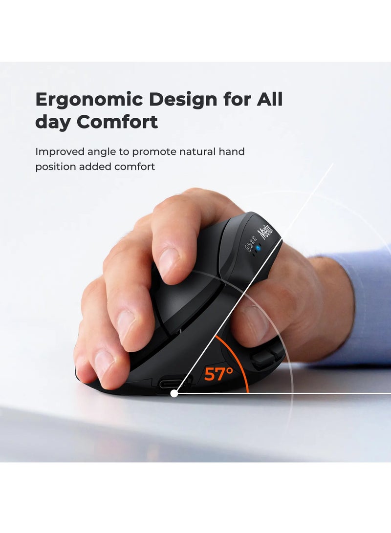 MEETION 2.4g & Bluetooth Dual-Mode Ergonomic Mouse BTM008 Ergonomic Prowess Enhanced Efficiency Multifaceted Connectivity - Image 3