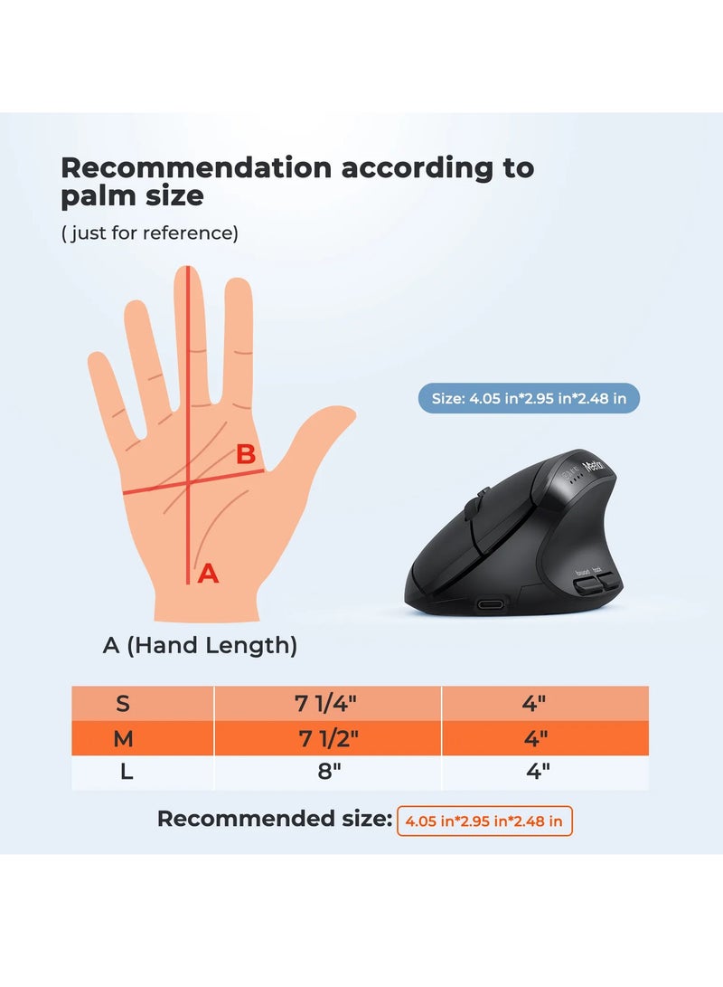 MEETION 2.4g & Bluetooth Dual-Mode Ergonomic Mouse BTM008 Ergonomic Prowess Enhanced Efficiency Multifaceted Connectivity - Image 5