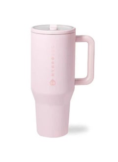 HydroJug Traveler - 40 oz Water Bottle with Handle u0026 Flip Straw - Fits in Cup Holder, Leak Resistant Tumbler-Reusable Insulated Stainless Steel u0026 Rubber Base - Gifts for Women u0026 Men 