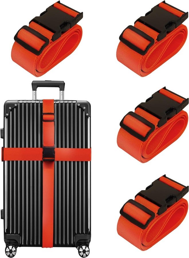 Dayish Luggage Strap for Suitcases, Straps Belts for Trolleys and All Kind of Luggages (4, Red) - Image 1