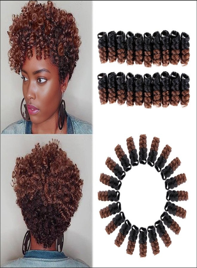 PHOCAS HairPhocas 5 Packs Synthetic Saiany Curly Crochet Hair 10 inch 20roots/pack for Crochet Braids Hair(Black to Brown) - Image 1