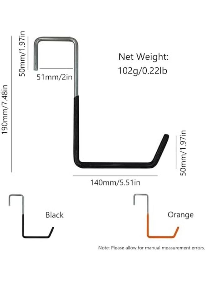 برتقالي ثقيل متين لتعليق العوارض الخشبية من الصلب الكربوني 6 قطع خطاف دراجة على شكل حرف Z سعة 65 رطلاً - Image 3