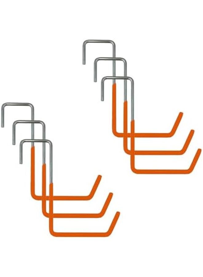 برتقالي ثقيل متين لتعليق العوارض الخشبية من الصلب الكربوني 6 قطع خطاف دراجة على شكل حرف Z سعة 65 رطلاً - Image 1