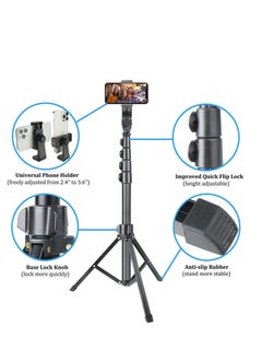 TYCOM Tycom Selfie Stick For Phone Size 4.5-6.2Inch, Extendable to 160cm Selfie Stick Tripod with Bluetooth Wireless Remote Phone Holder (160cm)  - Image 5