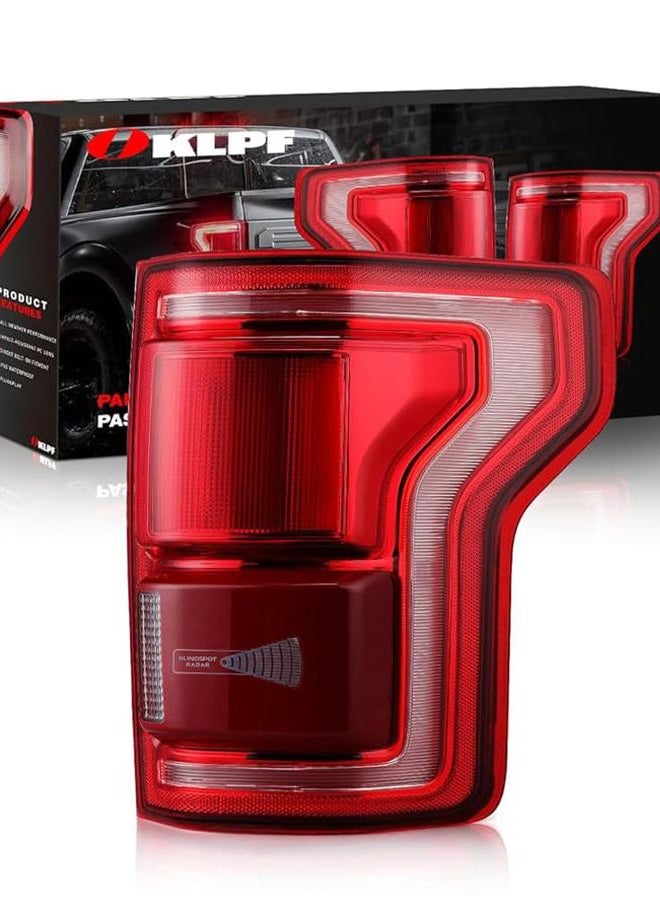 OKLPF LED Tail Light Compatible With Blind Spot With 2015 2016 2017 Ford F150 F-150,Replace HL3Z13404D,Rear Brake Lamp Signal Assembly,Included Bulbs and Harness,Right Passenger Side Taillight - Image 1