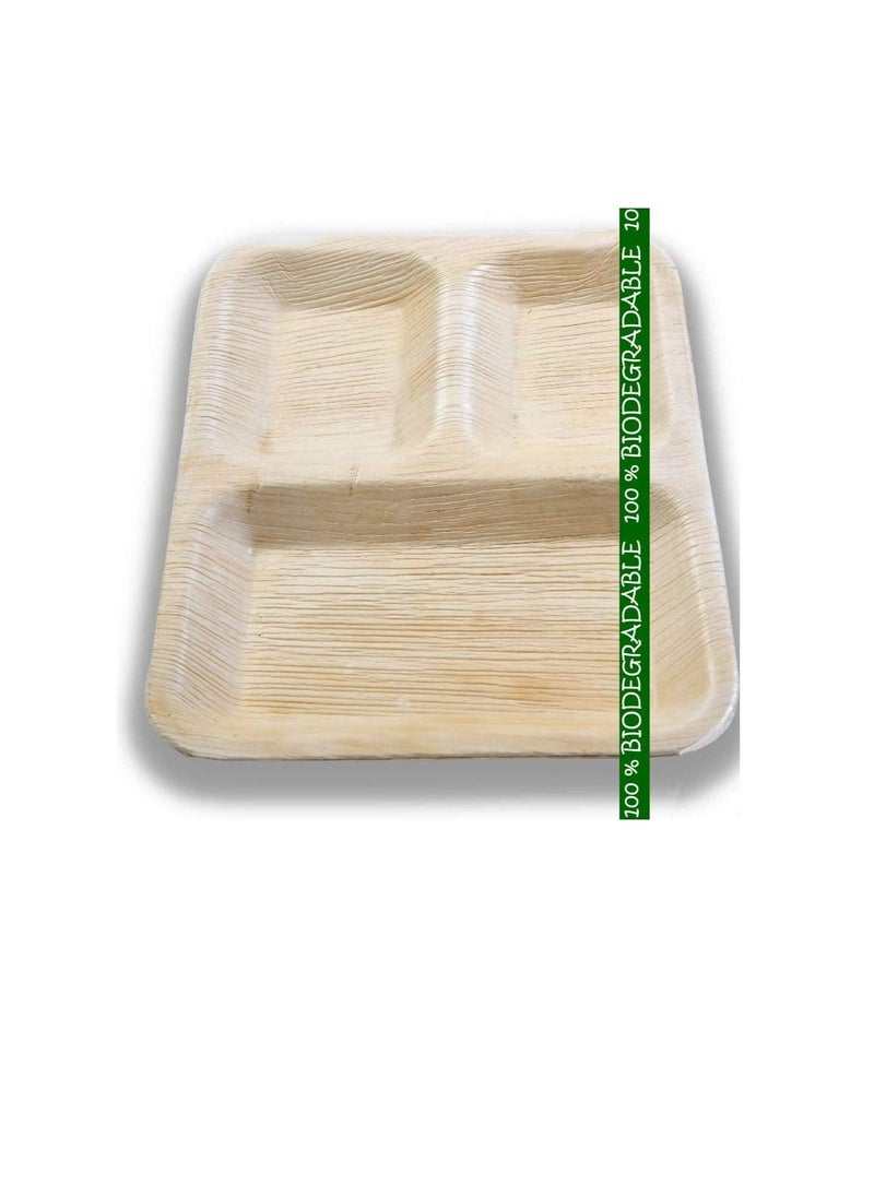 Generic Natural Palm Leaf Plates Set Of 2, Square Dinner Plates, Eco Friendly Disposable Plates for Party Outdoor Or Camping  - Image 1