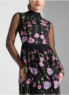 Frock and Frill Embellished Knee Lenth Dress  - Image 3