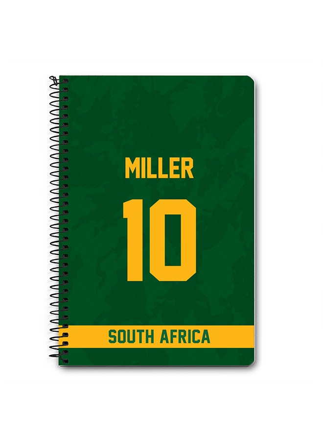 Stylizedd Designer A5 Spiral Notebook Memo Notepad Journal Player - David Miller, Jersey Number -10  - Image 1