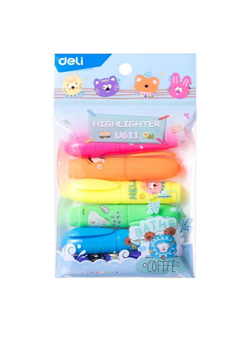 Deli 6-Piece Mini Highlighters Multicolours  - Image 1