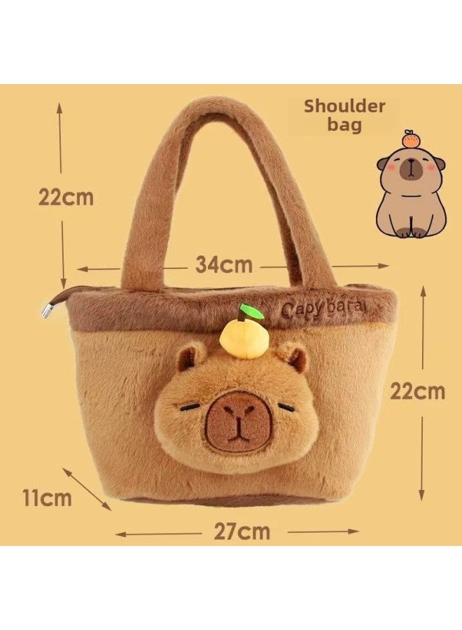 Kapibala Shoulder Bag Capybara Plush Doll Shoulder Bag Crossbody Bag Ugly Cute Capybara Mobile Phone Bag Wholesale-Colour:Capibala Shoulder Bag-High:27*22*11cm  - Image 1