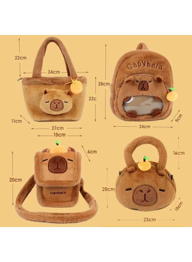 Kapibala Shoulder Bag Capybara Plush Doll Shoulder Bag Crossbody Bag Ugly Cute Capybara Mobile Phone Bag Wholesale-Colour:Capibala Shoulder Bag-High:27*22*11cm  - Image 5