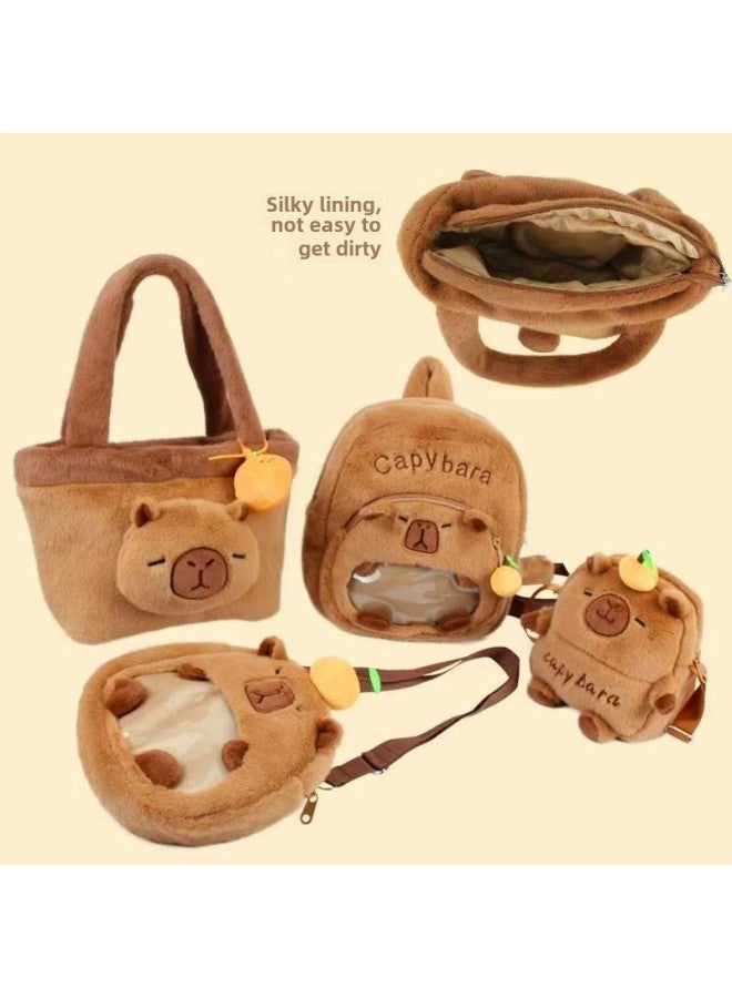 Kapibala Shoulder Bag Capybara Plush Doll Shoulder Bag Crossbody Bag Ugly Cute Capybara Mobile Phone Bag Wholesale-Colour:Capibala Shoulder Bag-High:27*22*11cm  - Image 3