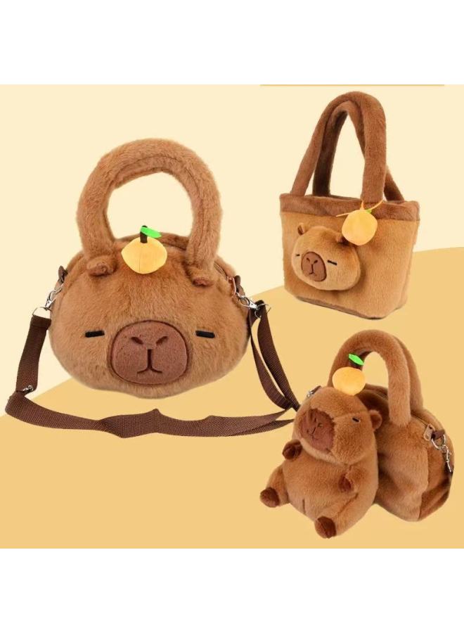 Kapibala Shoulder Bag Capybara Plush Doll Shoulder Bag Crossbody Bag Ugly Cute Capybara Mobile Phone Bag Wholesale-Colour:Capibala Shoulder Bag-High:27*22*11cm  - Image 4