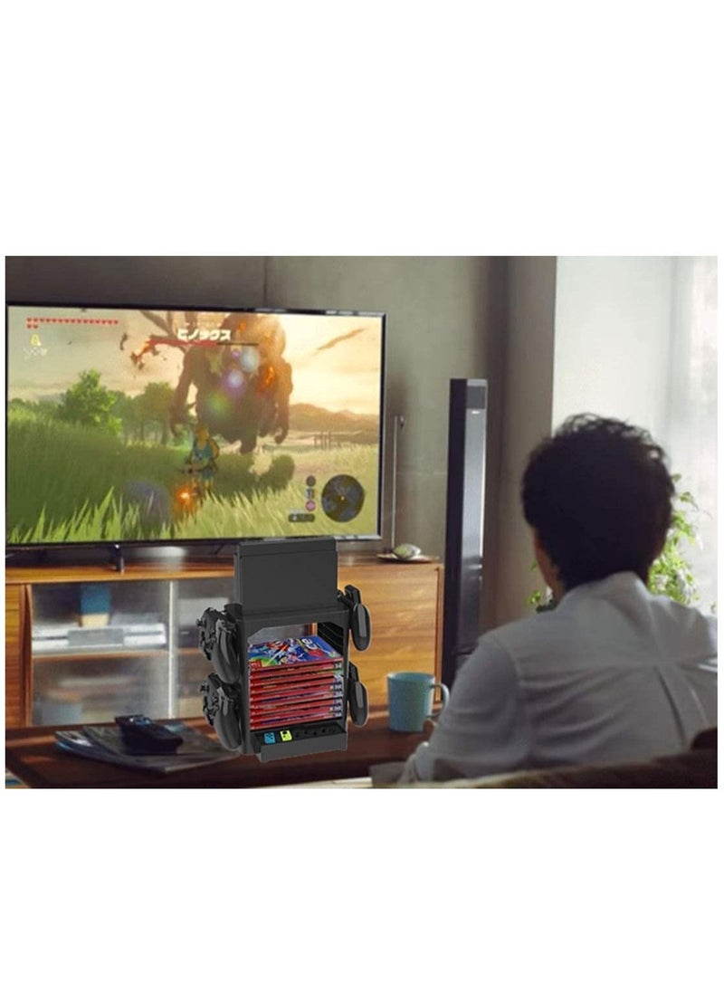 Excefore - Multi-Function Storage Bracket for Switch,Tower Holder Stand Shelf Switch Game Disc Card Console Host Controller Accessories - Image 1