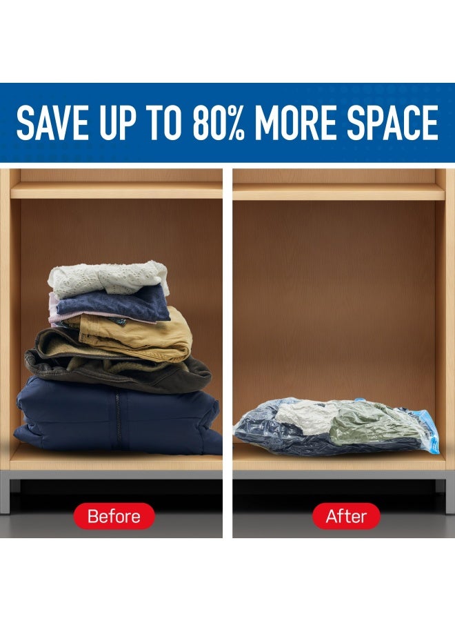 Spacesaver 12 حزمة من أكياس التخزين الفراغية المتنوعة للبطانيات والملابس أكياس ضغط محكمة الإغلاق مع مضخة يدوية أكياس تخزين موفرة للمساحة للبياضات والسفر والتنظيم 3S 3M 3L 3XL - Image 2