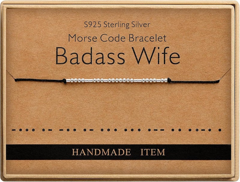 Monily Inspirational Gifts for Women Morse Code Bracelets for Women Funny Bracelet for Friend Funny Gift for Women Sterling Silver Bracelet for Women - Image 1