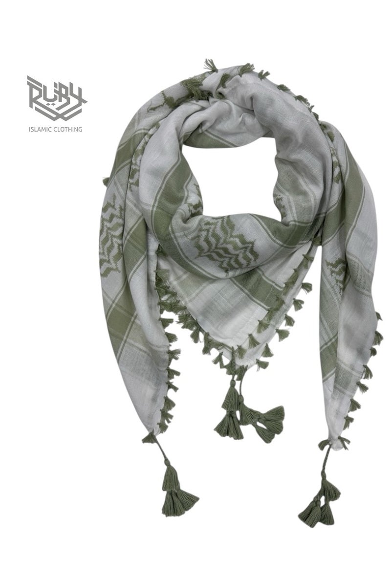 روبي للملابس الإسلامية شال شماغ كوفية تقليدي للرجال | غطاء رأس ولف وجه لصحراء الشرق الأوسط | ملحق ثقافي عربي – متعدد الاستخدامات وخفيف الوزن - Image 1