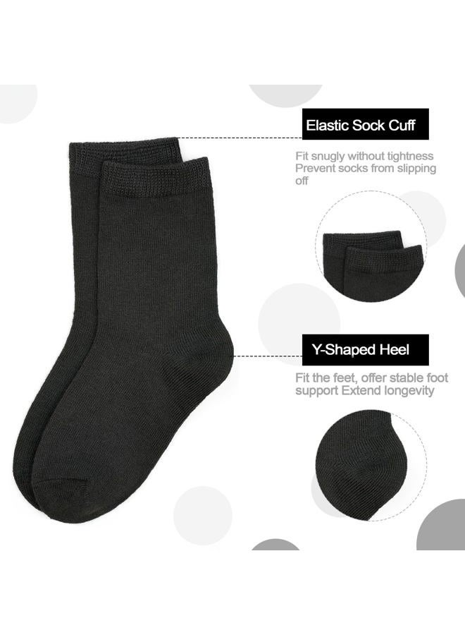 ZERULETS 15 Pairs Toddler Socks Kids Socks Boys Crew School Athletic Mid Calf Dress Socks for Boys Girls Children 1-14 Years(Black,4-7 Years) - Image 5