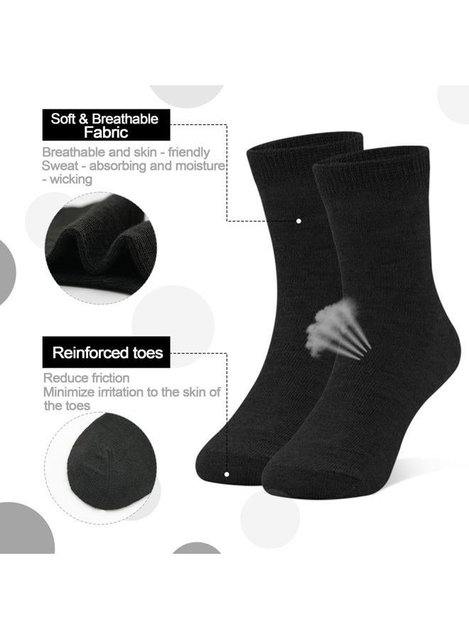 ZERULETS 15 Pairs Toddler Socks Kids Socks Boys Crew School Athletic Mid Calf Dress Socks for Boys Girls Children 1-14 Years(Black,4-7 Years) - Image 4