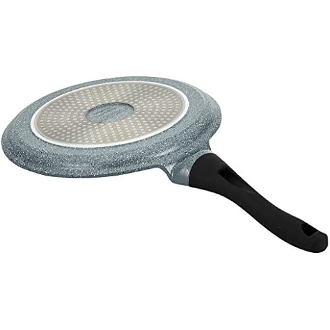 ريحني الألمنيوم المصبوب بطول 26 سم مرقط طاولة طويلة الأمد طلاء غير لاصق مقبض باكليت غير منزلق قاعدة حث الألمنيوم متوافقة مع الحث رمادي - Image 4