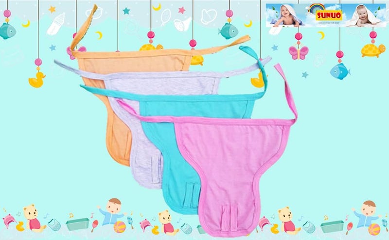 Sunuo Washable Reusable Multicolor Hosiery Cotton Nappies, Langot for Newborn Baby (0-6 Months), Pack of 10, Soft, Breathable, Eco-Friendly - Image 2