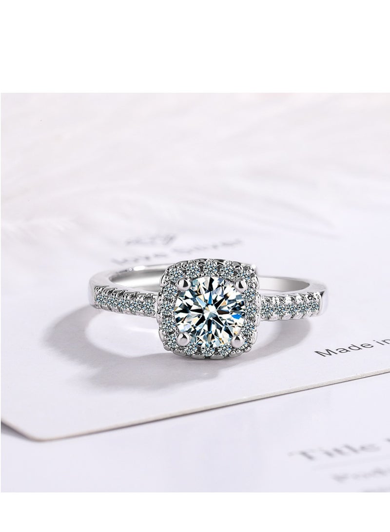 Moissanite Adjustable Engagement Ring, Promise Eternity Ring for Women,Wedding Rings,Jewelry Gift,Friendship Promise Fashion Jewelry Valentine Gifts for Women（Adjustable opening） - Image 4