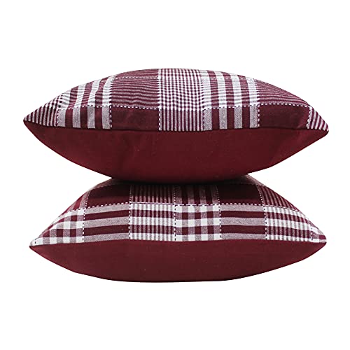 AIRWILL Cotton Track Dobby Maroon Themed Cushion Covers for Cushions & Pillows (Maroon & White, Pack of 5) - Image 4