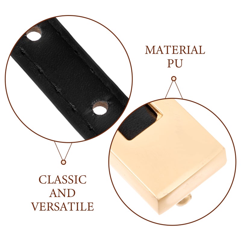 Vintage Pu Leather Belt with Metal Buckle Thin Belt Waist Belt Women Clothing Accessory - Image 4