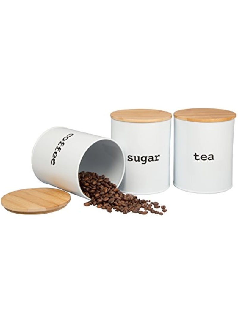 Arabest Kitchen Canister Set of 3 – Airtight Food Storage Jars with Bamboo Lids – Sugar, Tea, Coffee Containers – Pantry Organizer Set – Modern Countertop Decor – Holiday Gift Idea - Image 3