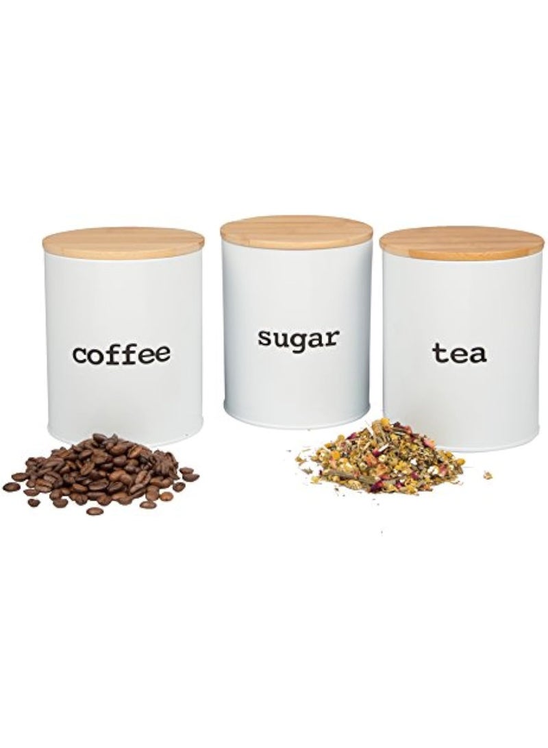 Arabest Kitchen Canister Set of 3 – Airtight Food Storage Jars with Bamboo Lids – Sugar, Tea, Coffee Containers – Pantry Organizer Set – Modern Countertop Decor – Holiday Gift Idea - Image 5
