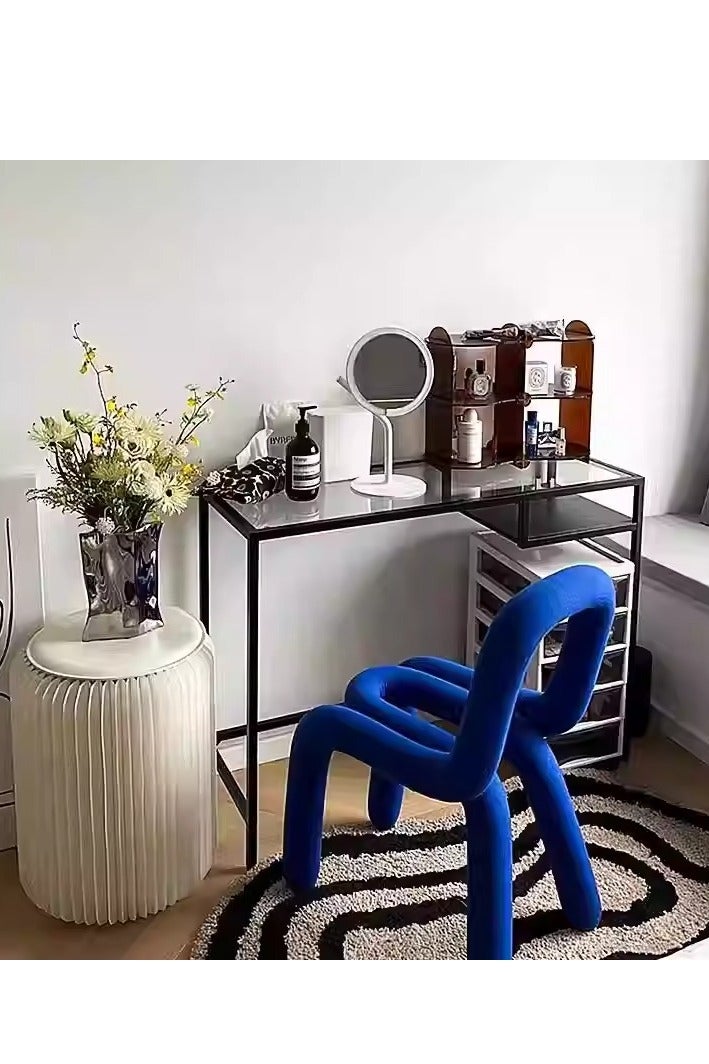 Cozara Modern multifunctional glass console table, laptop table, black tempered glass dressing table, space-saving simple glass table, metal frame, easy to assemble, black, suitable for bedroom, living room, hallway (100 * 36 * 74 cm) - Image 4