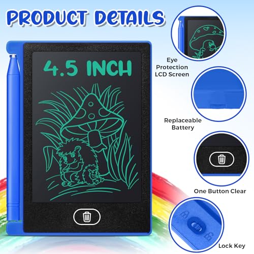 Zhehao 24 Pack LCD Mini Writing Tablet for Kids 45 Inch Doodle Board Bulk Erasable Reusable Electronic Drawing Pad Birthday Party Favors Goodie Bag Classroom GiftsBlue - Image 5
