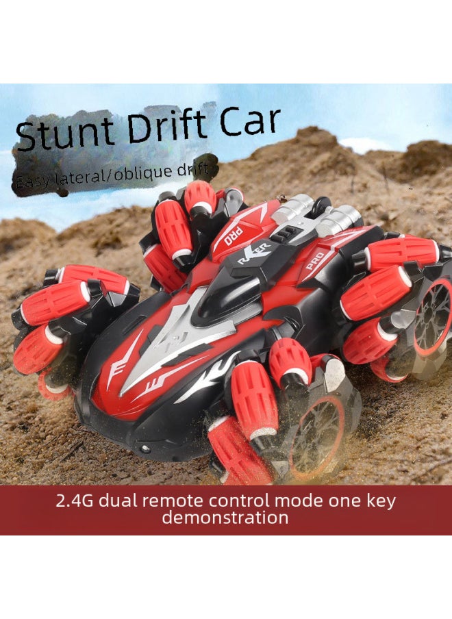 Double-sided Stunt Rolling Off-road Remote Control Car Children's Toy Vehicle Rotating Climbing Car Playset Durable Plastic-Color:Double-sided Stunt Lights Music Version Orange Black (single Handle Remote Control)  - Image 5
