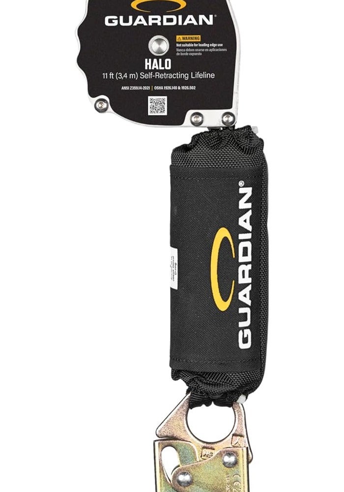 Guardian Fall Protection 10900 Halo Web Self-Retracting Lifeline - 11 ft Nylon Webbing with Carabiner and Swivel Top - Image 2